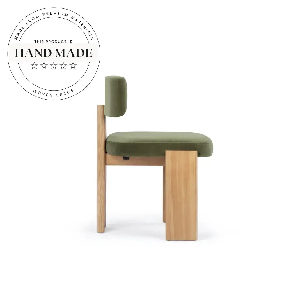 Modern Velvet Upholstered Solid Oak Frame Cafe Hotel Dining Chair