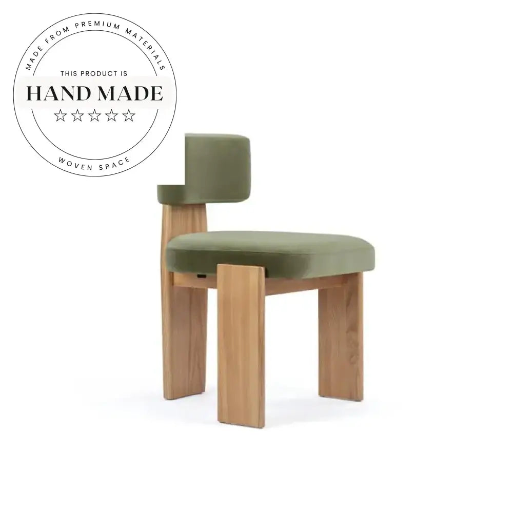 Modern Velvet Upholstered Solid Oak Frame Cafe Hotel Dining Chair