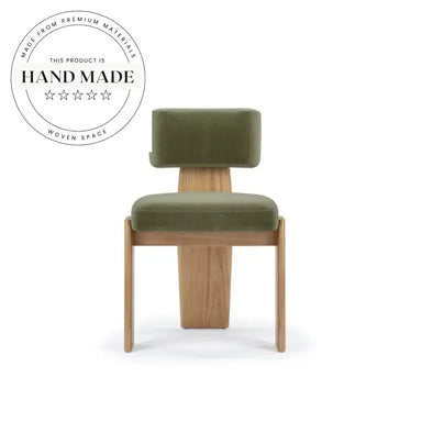 Modern Velvet Upholstered Solid Oak Frame Cafe Hotel Dining Chair