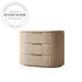 Modern Vintage 3 Drawer Oak Wood Marble Top Bedside Table
