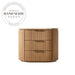Modern Vintage 3 Drawer Oak Wood Marble Top Bedside Table