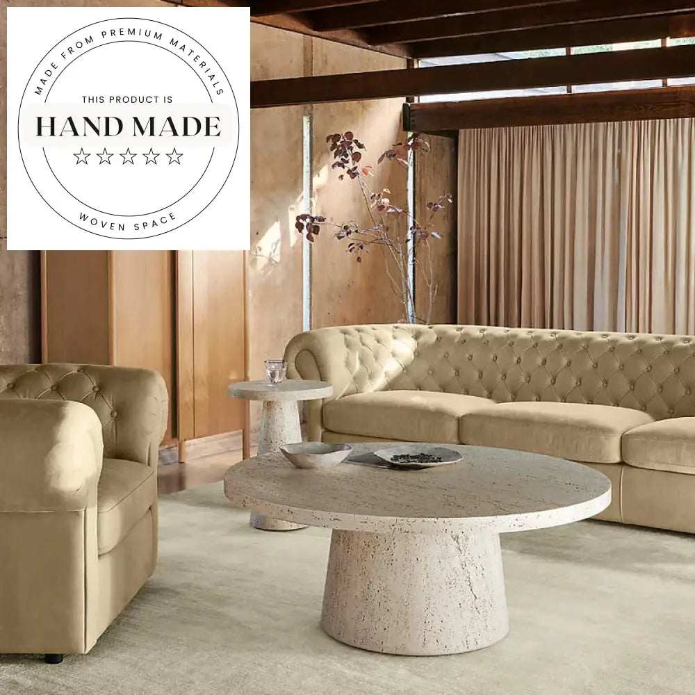 Modern Vintage Genuine Leather Tufted Three Seater Chesterfield Sofa
