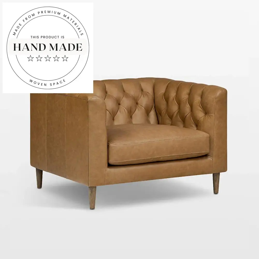 Modern Vintage Leather Chesterfield Apartment Living Room Sofa Set