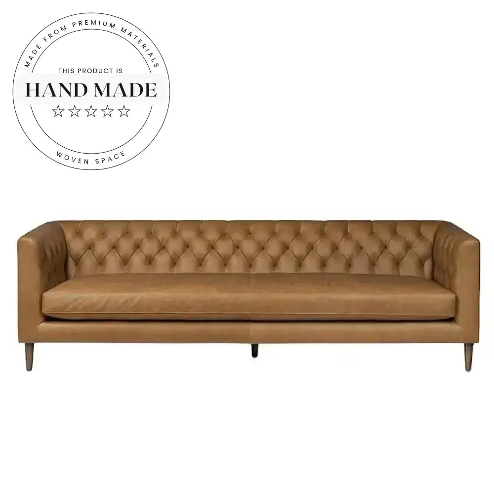 Modern Vintage Leather Chesterfield Apartment Living Room Sofa Set