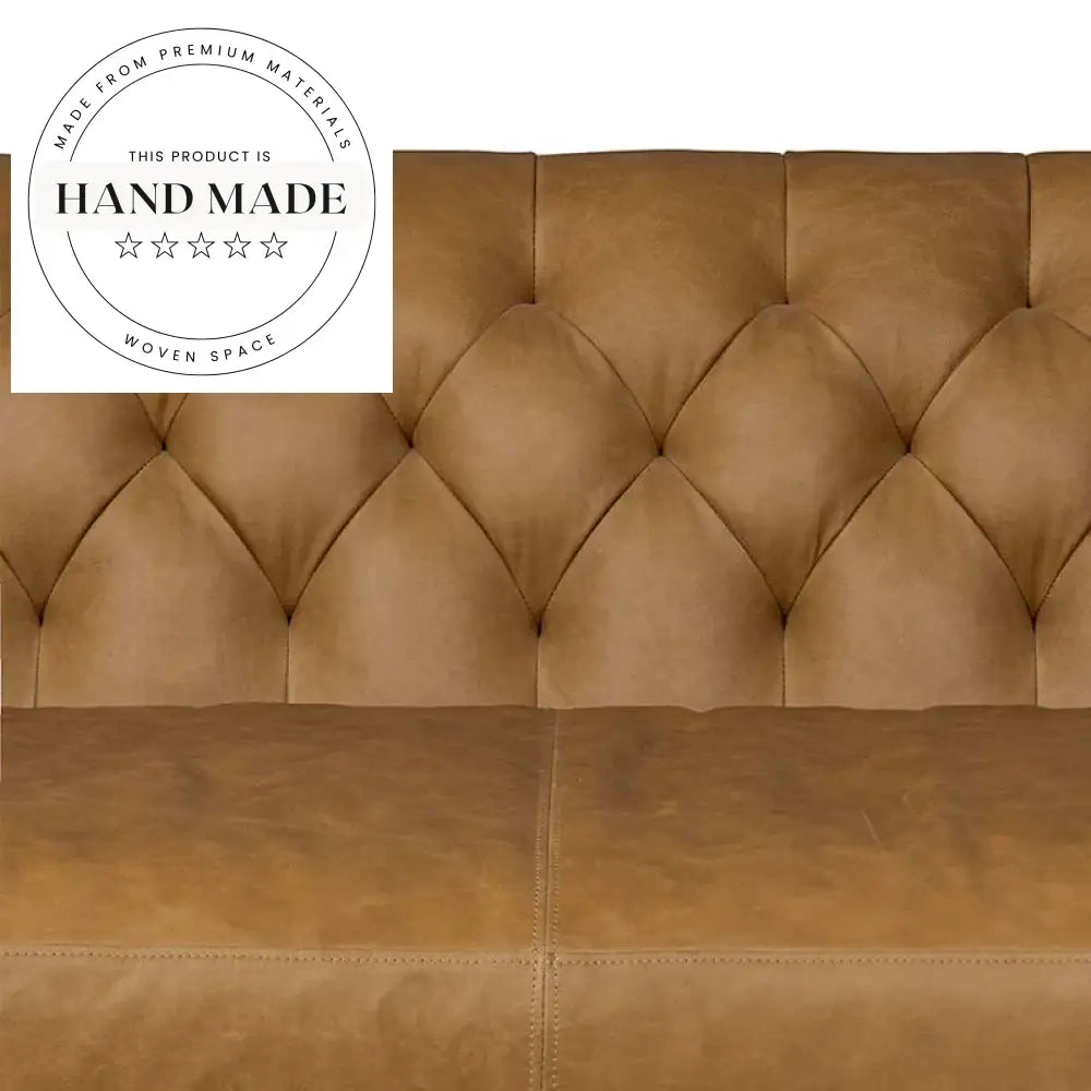 Modern Vintage Leather Chesterfield Apartment Living Room Sofa Set