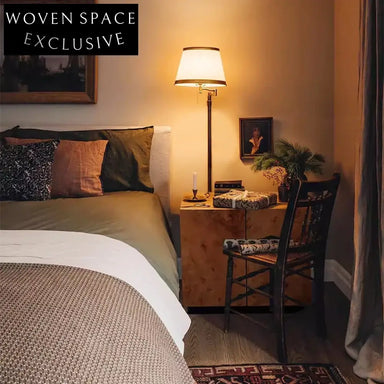 Modern Vintage Minimalist Wooden Open Door Design Bedside Table