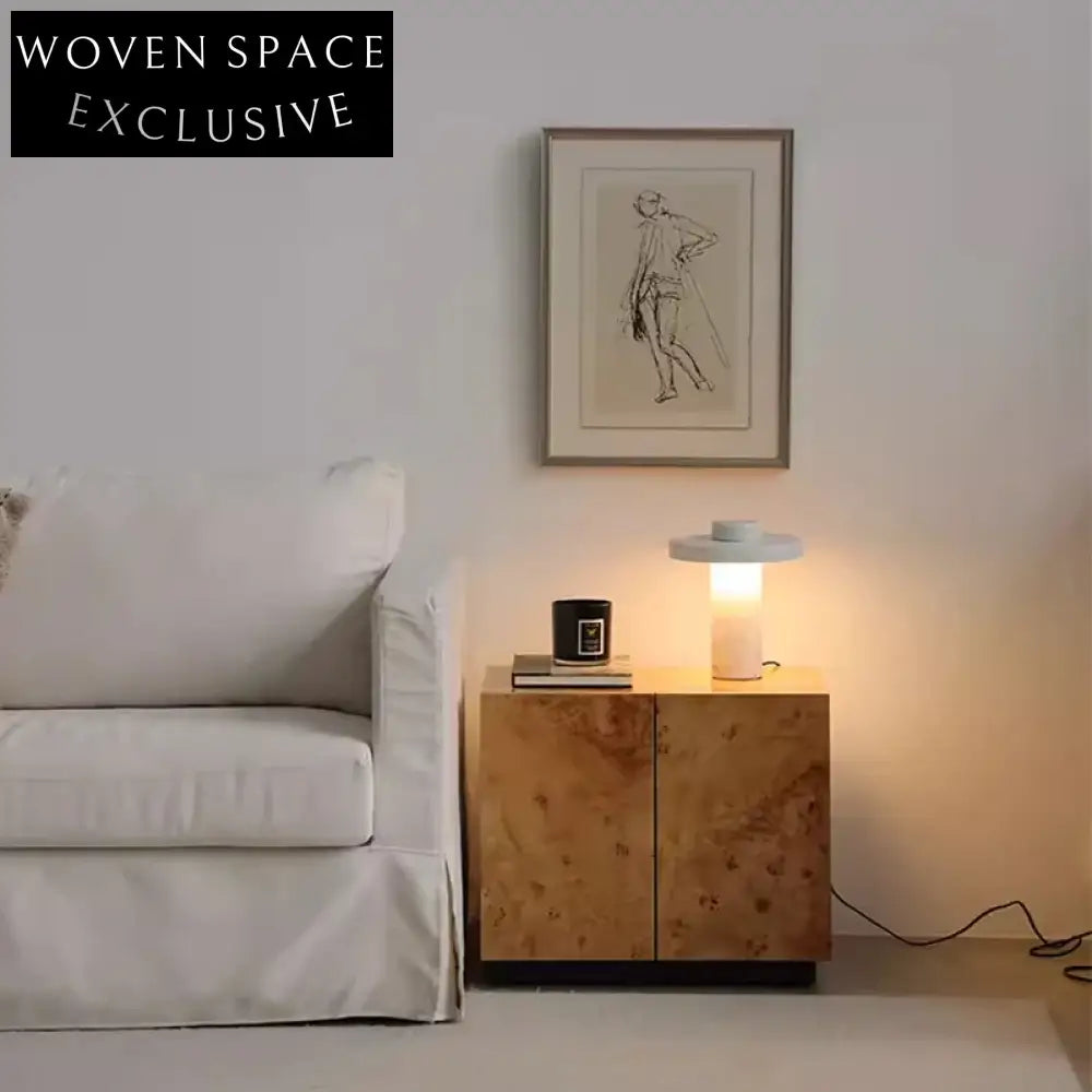 Modern Vintage Minimalist Wooden Open Door Design Bedside Table