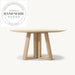 Modern Vintage Round Oak Wood 6 Seater Dining Table