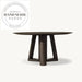 Modern Vintage Round Oak Wood 6 Seater Dining Table