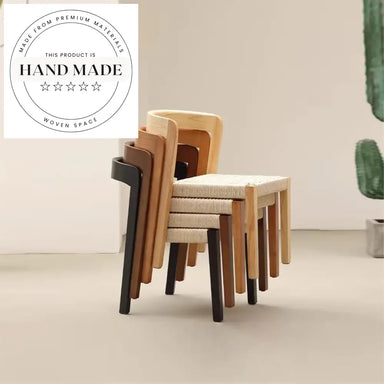 Modern Vintage Solid Ash Wood Rattan Nordic Dining Chair