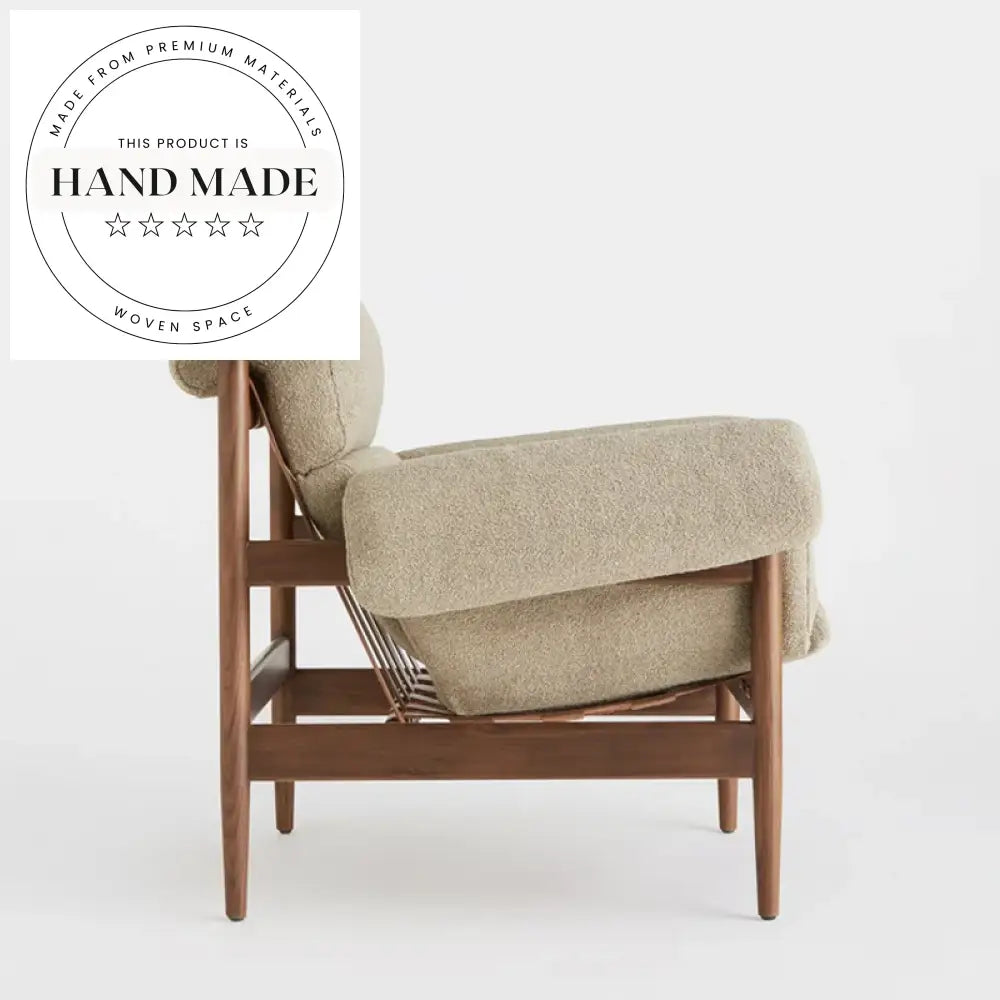 Modern Vintage Solid Wood Recliner Lounge Chair Chestnut Leather Upholstery