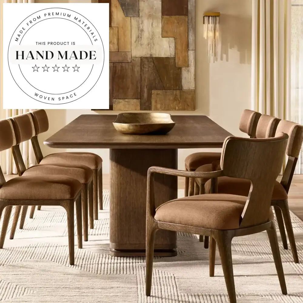 Modern Vintage Solid Wood Rectangular Villa Dining Table