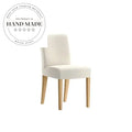 Modern Vintage Upholstered Dining Chair Natural Wood Legs Cafe Restaurant Chair