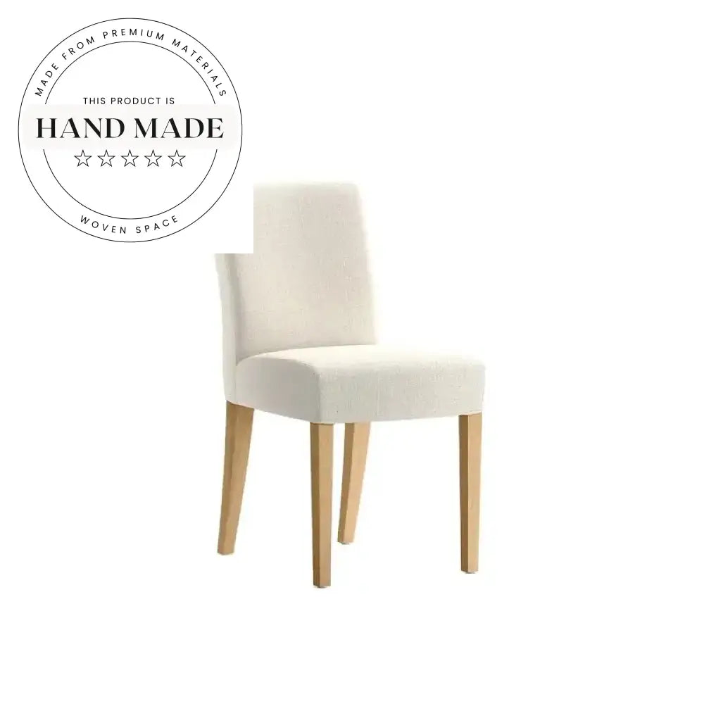 Modern Vintage Upholstered Dining Chair Natural Wood Legs Cafe Restaurant Chair