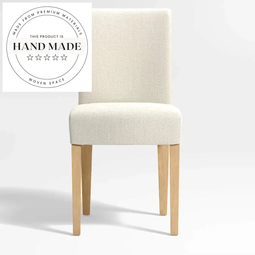Modern Vintage Upholstered Dining Chair Natural Wood Legs Cafe Restaurant Chair