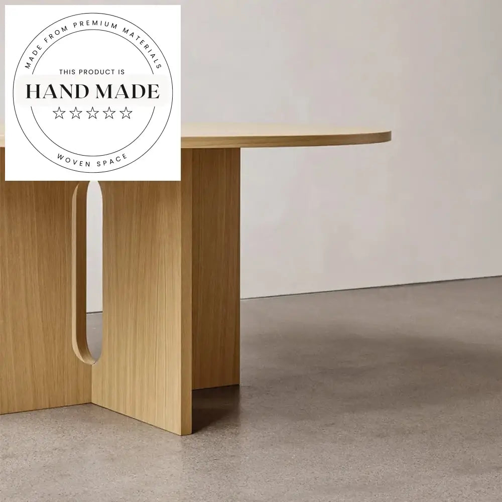 Modern Vintage Walnut Round Solid Wood 6-Seater Dining Table