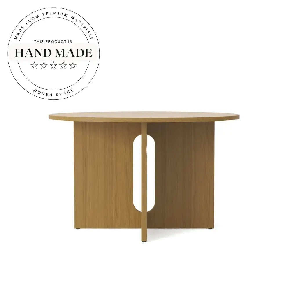 Modern Vintage Walnut Round Solid Wood 6-Seater Dining Table