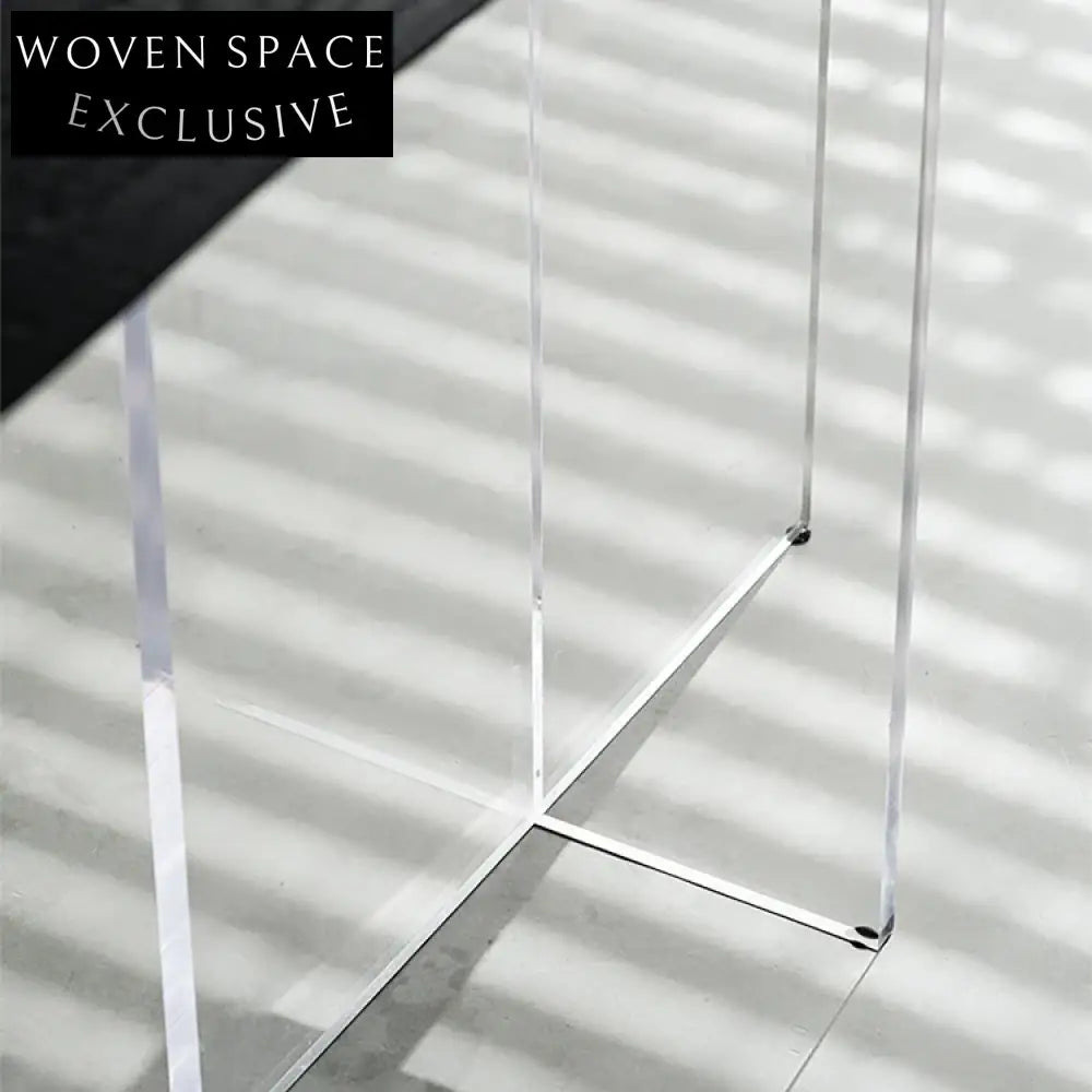 Modern Wabi-Sabi Black Wood Acrylic Hallway Living Room Console Table