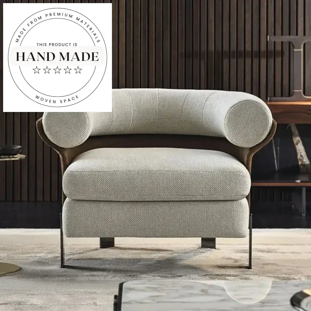 Modern Wabi-Sabi Fabric Lounge Chair for Stylish Living Room Spaces
