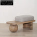 Modern Wabi-sabi Fabric Wood Ottoman Bench for Living Room and Bedroom