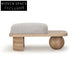 Modern Wabi-sabi Fabric Wood Ottoman Bench for Living Room and Bedroom