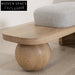 Modern Wabi-sabi Fabric Wood Ottoman Bench for Living Room and Bedroom
