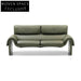 Modern Wabi-sabi Genuine Leather Sofa with Metal Frame Upholstered Loveseat