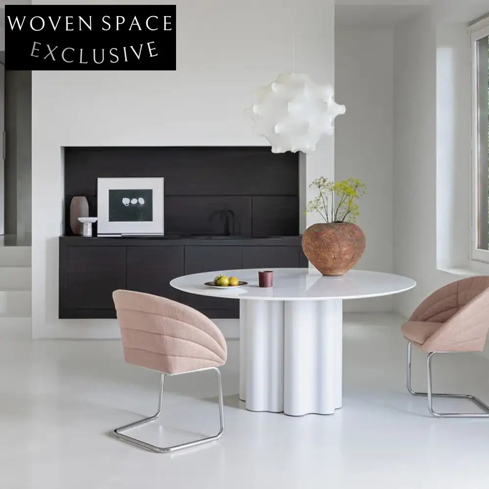 Modern Wabi Sabi Solid Wood Round Dining Table for Home or Restaurant