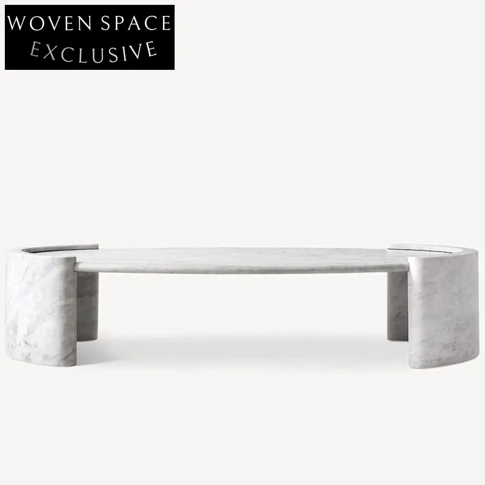 Modern Wabi-Sabi Style Natural Travertine Marble Oval Living Room Coffee Table