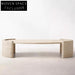 Modern Wabi-Sabi Style Natural Travertine Marble Oval Living Room Coffee Table