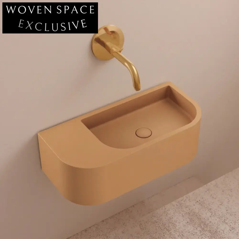 Modern Wall Hung Artificial Stone Bathroom Sink Basin with Integrated Countertop
