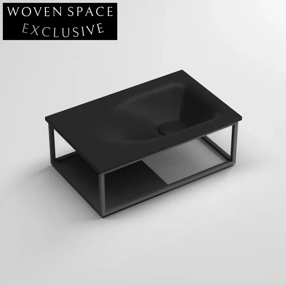 Modern Wall-Hung Artificial Stone Resin Rectangular Bathroom Vanity Sink Basin