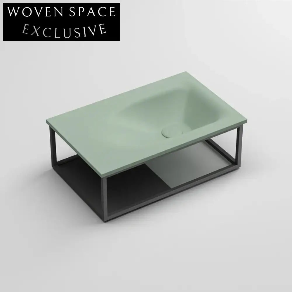Modern Wall-Hung Artificial Stone Resin Rectangular Bathroom Vanity Sink Basin