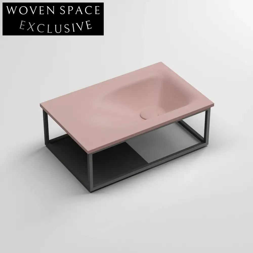 Modern Wall-Hung Artificial Stone Resin Rectangular Bathroom Vanity Sink Basin