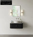 Modern Wall-Hung Bathroom Vanity with Ceramic Sink & Quartz Top, Wood Finish