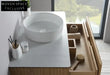 Modern Wall-Hung Bathroom Vanity with Ceramic Sink & Quartz Top, Wood Finish