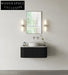 Modern Wall-Hung Bathroom Vanity with Ceramic Sink & Quartz Top, Wood Finish