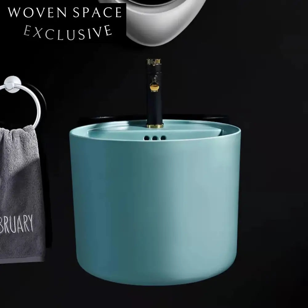 Modern Wall-Hung Ceramic Bathroom Vanity Sink with Single Faucet Hole