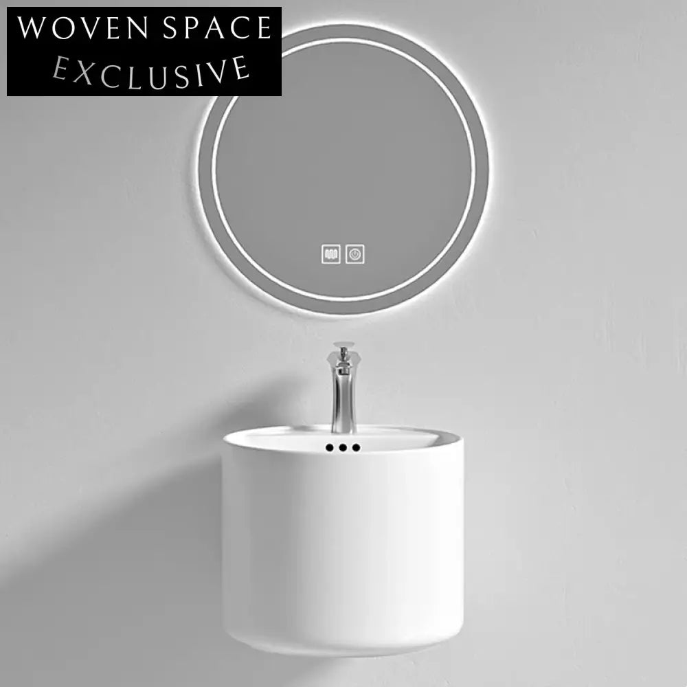 Modern Wall-Hung Ceramic Bathroom Vanity Sink with Single Faucet Hole