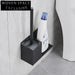 Modern Wall Mount Square Toilet Brush Holder for Elegant Bathroom Cleaning Tool