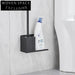 Modern Wall Mount Square Toilet Brush Holder for Elegant Bathroom Cleaning Tool