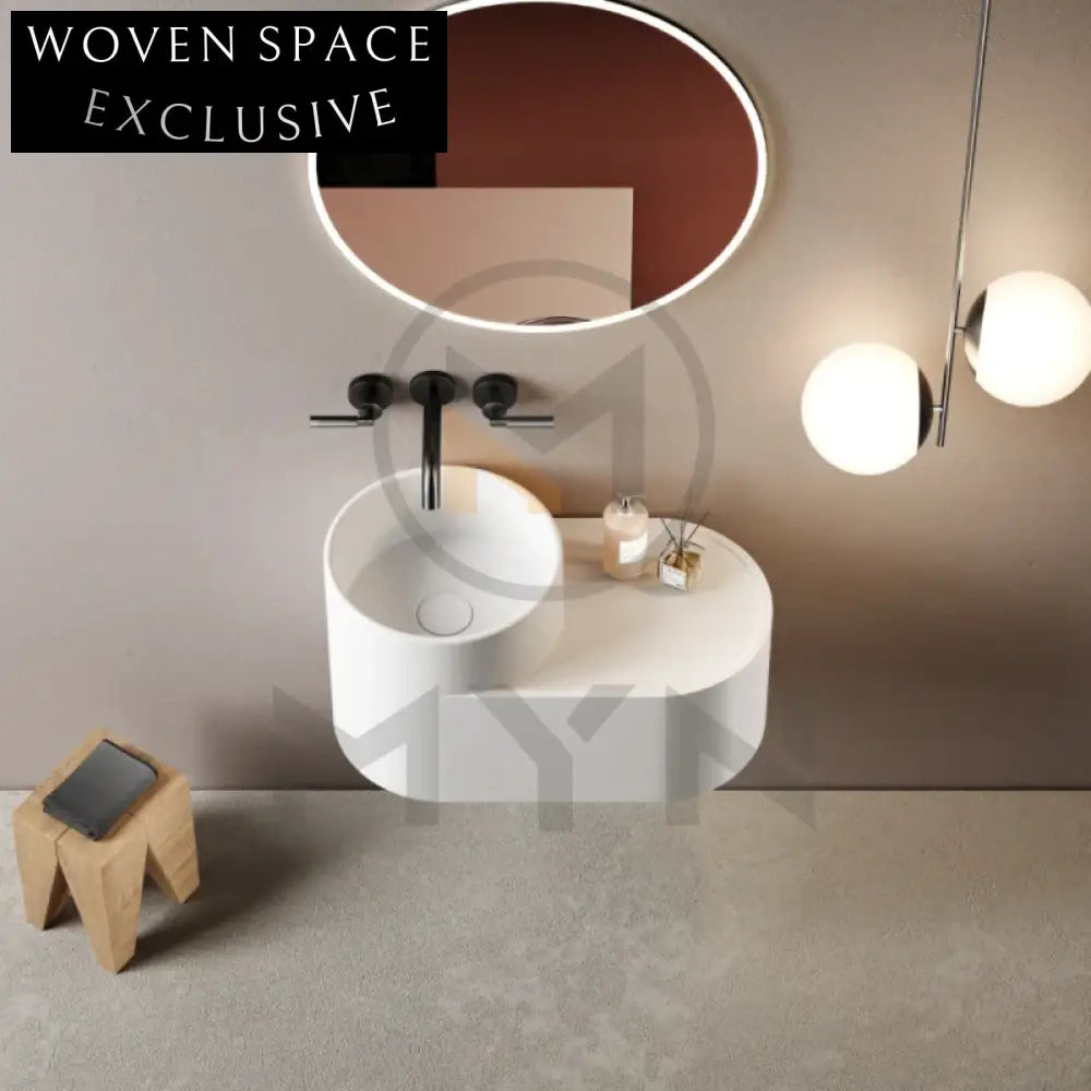 Modern Wall Mounted Artificial Stone Concrete Bathroom Vanity Basin