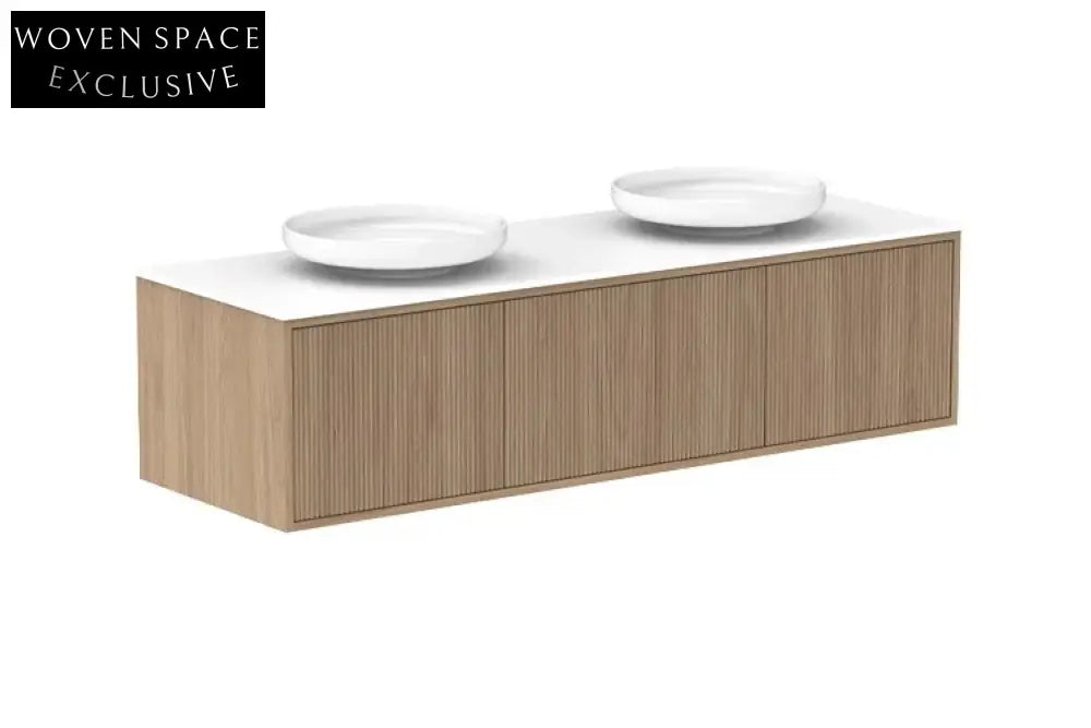 Modern Wall Mounted Bathroom Vanity, Wood Finish, Soft-Close Drawers, 58-Inch