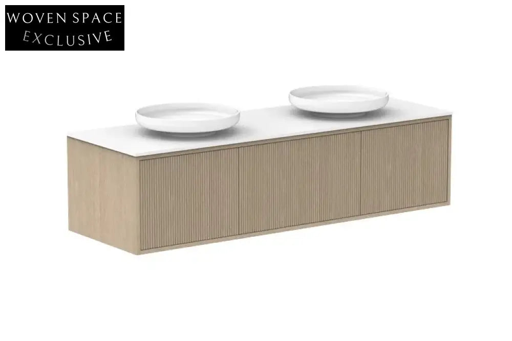 Modern Wall Mounted Bathroom Vanity, Wood Finish, Soft-Close Drawers, 58-Inch