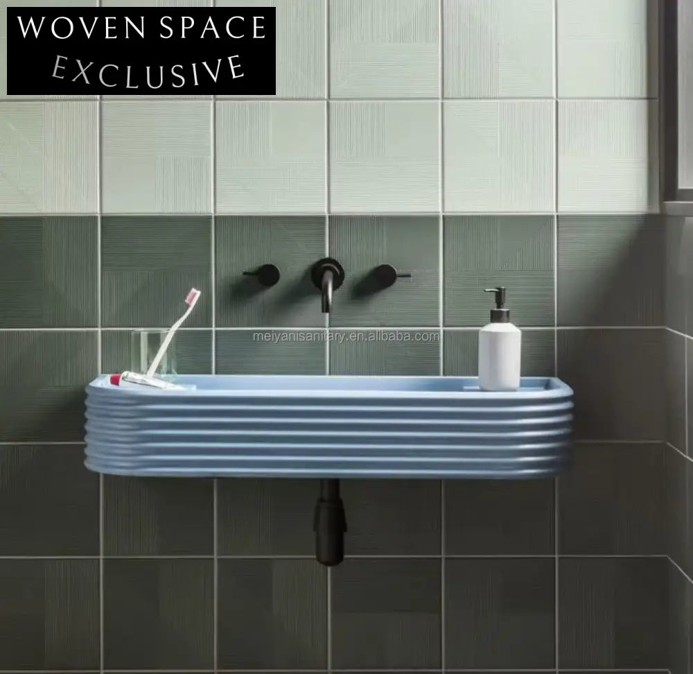 Modern Wall Mounted Concrete Resin Bathroom Sink Basin with Backsplash