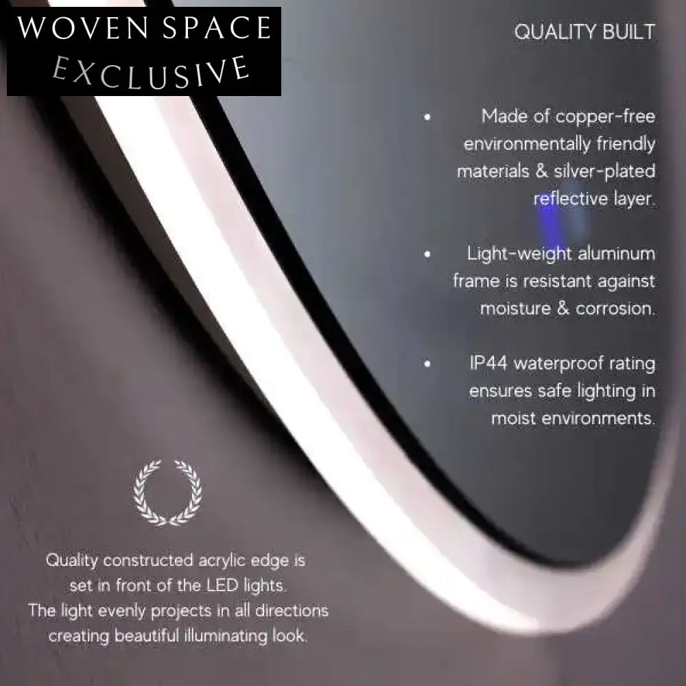 Modern Wall-Mounted LED Backlit Bathroom Mirror with Dimmable Smart Features Mirror