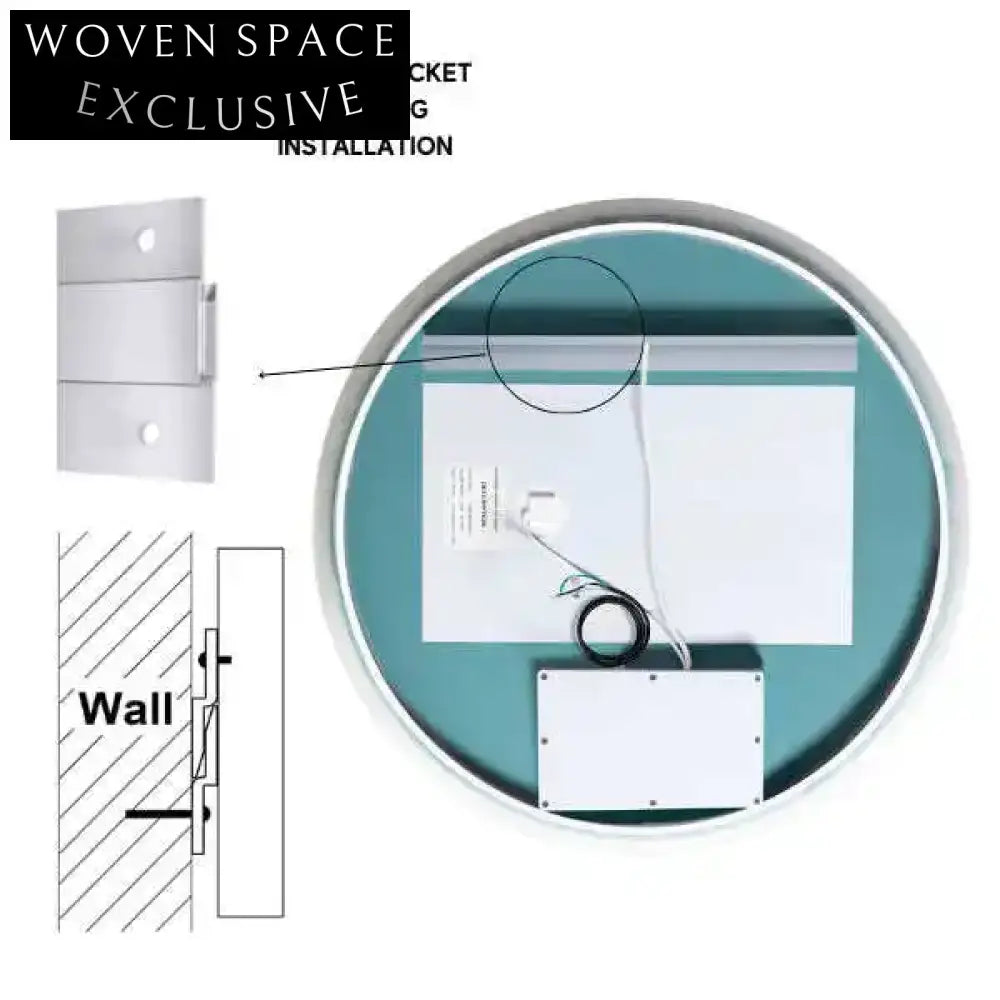 Modern Wall-Mounted LED Backlit Bathroom Mirror with Dimmable Smart Features Mirror