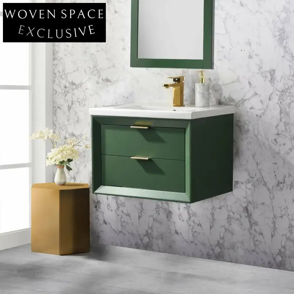 Modern Wall-Mounted Plywood Bathroom Vanity with Integrated Sink Base