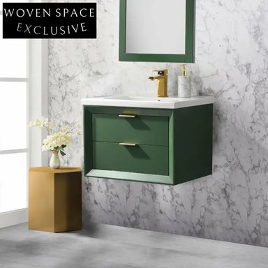 Modern Wall-Mounted Plywood Bathroom Vanity with Integrated Sink Base
