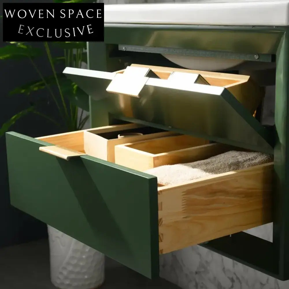 Modern Wall-Mounted Plywood Bathroom Vanity with Integrated Sink Base